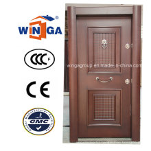 Turkey Luxury Security Steel MDF Wood Veneer Armored Door (W-T33)